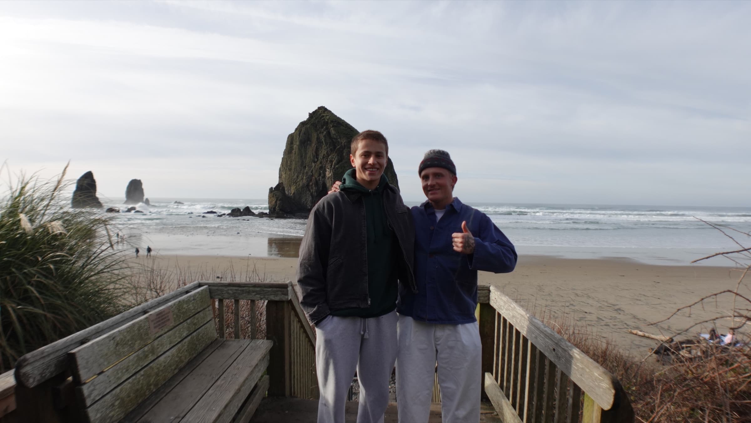 DEMUS co-founders Nikolai Cordero on the left and Ramsay Adams on the right at the Oregon coast